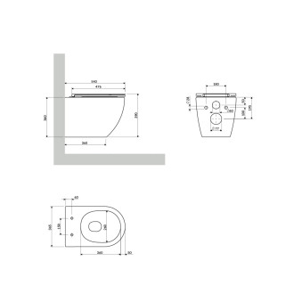 Omnires Ottawa  klozet SILENT POWER, sedátko soft-close, 54 × 37 cm mat bílá OTTAWACSPMWBM