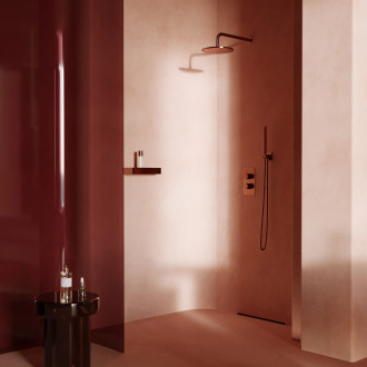 Omnires CONTOUR Sprchový systém termostatický, podomítkový, kartáčovaná měď  SYSCT11CPB