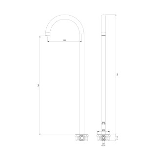 Omnires Y WWYNI stojící vanový výtok, nikl