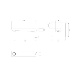 Omnires PARMA WDPARMABL Vanový výtok, černá mat