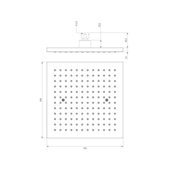 Omnires OCEAN WGR225CR sprchová hlavice 25x25cm, chrom