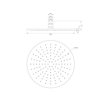 Omnires SLIMLINE WG130CR sprchová hlavice 30cm, chrom