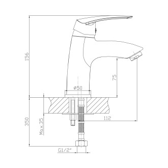 Omnires YUKON umyvadlová baterie, chrom lesk YK3310CR
