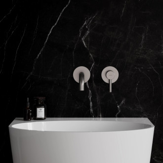 Omnires Y podomítková umyvadlová baterie, nástěnný díl, kartáčovaný nikl Y1215HRONI