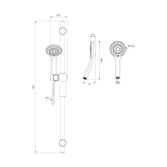 Omnires YOSEMITE YOSEMITE-SXLUXCR sprchový set, chrom
