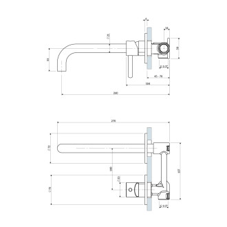Omnires Y podomítková umyvadlová baterie, zlatá Y1215HLGL