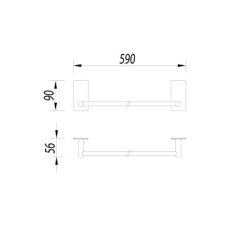 Omnires STRONG ST30216CR Držák ručníků 59cm, chrom