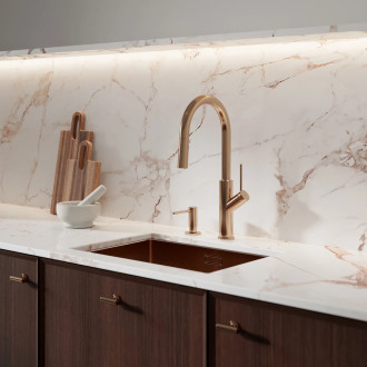 Omnires BEND Dřezová baterie, kartáčovaná měď  BE6455CPB