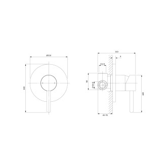 Omnires Y Y1245CP sprchová podomítková baterie, měď