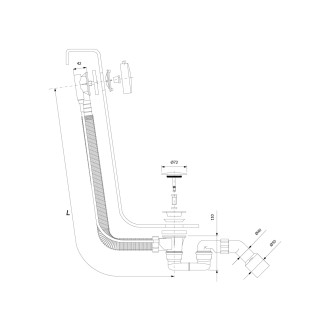 Omnires CGS odtokový komplet pro vanu s přepadem, leštěná měď TK104-PLUS-3.76+64-SCP