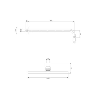 Omnires SLIMLINE sprchová hlavice s ramenem, kartáčovaná mosaz WGSET1BSB