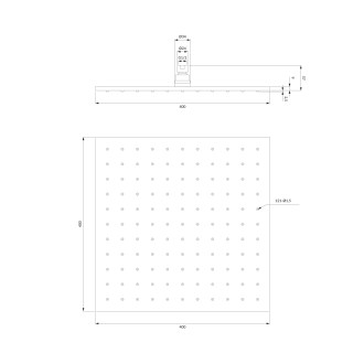 Omnires SLIMLINE WG240CR sprchová hlavice 40x40cm, chrom