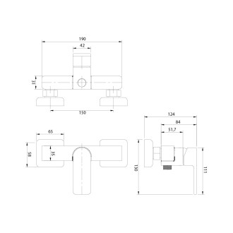 Omnires BARETTI BA7840BL Sprchová baterie, matná černá
