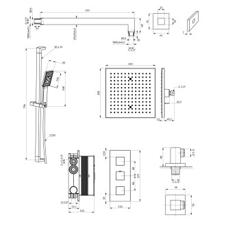 Omnires FRESH SYSFR12XCR Podomítkový sprchový set, chrom