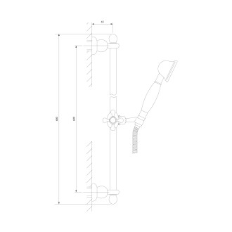 Omnires ART DECO posuvná sprchová sada, chrom lesk ARTDECO-SCR