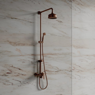 Omnires ART DECO nástěnný sprchový systém, kartáčovaná antická měď AD5144ORB