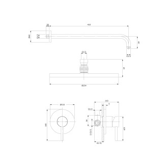 Omnires Y SYSY36CP Podomítkový sprchový set, měď