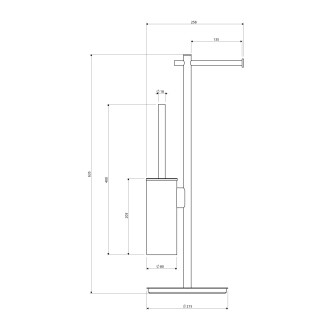 Omnires MODERN PROJECT volně stojící držák na toaletní papír a WC štětku, černá MP60810BL
