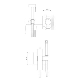 Omnires PARMA SYSPMBI2CR Podomítková bidetová baterie, chrom