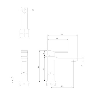 Omnires SLIDE SL7710CR umyvadlová baterie, chrom