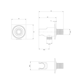 Omnires nástěnný vývod vody, kartáčovaná měď 8873C-KCPB