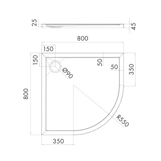 Omnires MERTON akrylátová sprchová vanička, 80 x 80 cm, bílý lesk MERTON80-OBP