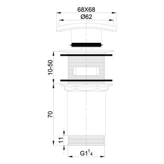 Omnires  F706CR Výpusť click-clack, chrom