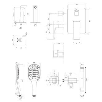 Omnires PARMA SYSPMW01CRB Podomítkový vanový set, chrom-bílá