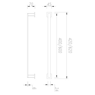 Omnires NELSON NL80216GR Držák na ručníky 62cm, grafit