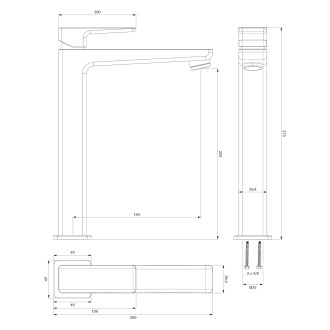 Omnires PARMA PM7412CR Umyvadlová baterie vysoká, chrom