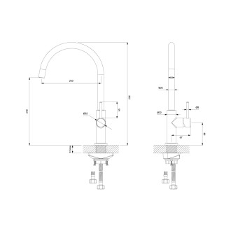 Omnires Y kuchyňská baterie kartáčovaný nikl Y1251NI