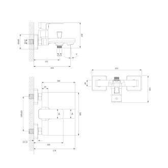 Omnires APURE vanová baterie, chrom lesk AP2230CR