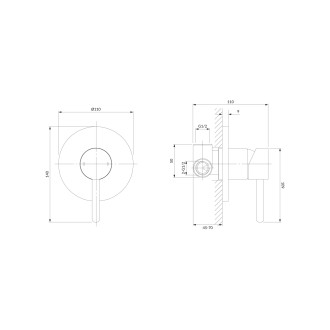 Omnires Y Y1245BL Podomítková sprchová baterie, černá