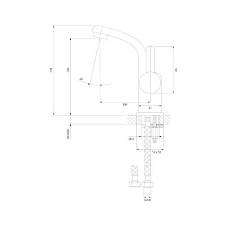 Omnires DARLING umyvadlová baterie (hlava 35 mm), chrom lesk DA5010CR