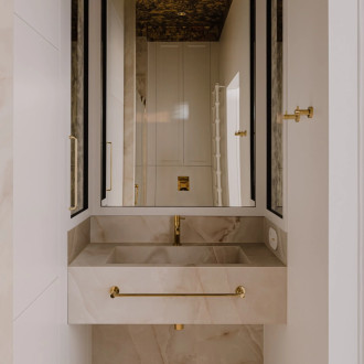 Omnires TRAP A186GL umyvadlový sifon, zlatá