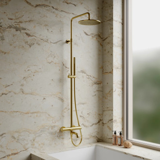 Omnires Y termostatický vanový systém pro nástěnnou instalaci, kartáčované zlato Y1234GLB