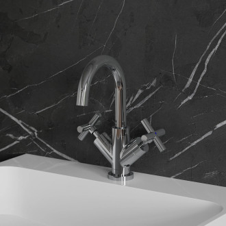 Omnires MODERN umyvadlová baterie s click-clack výpustí, chrom lesk C301CR