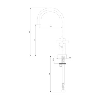 Omnires MODERN umyvadlová baterie s click-clack výpustí, chrom lesk C301CR