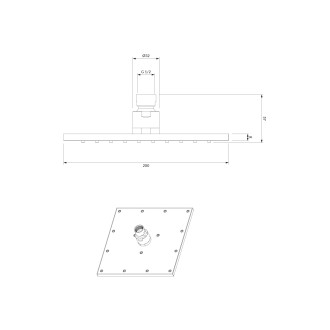Omnires SLIMLINE hlavová sprcha, 20 x 20 cm, chrom/bílý lesk WG220-OCRB
