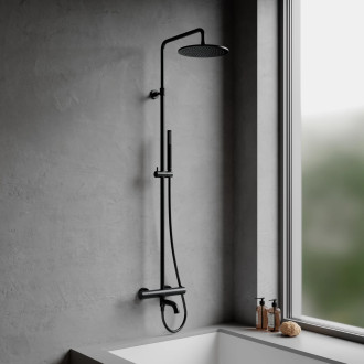 Omnires Y termostatický vanový systém pro nástěnnou montáž polomatná černá Y1234BL