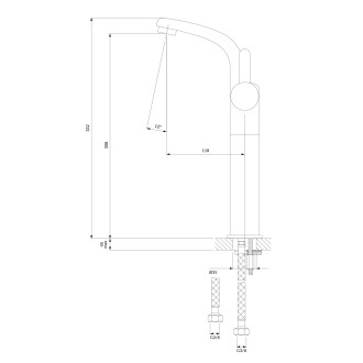 Omnires DARLING vysoká umyvadlová baterie, 33 cm, černý polomat DA5013BL