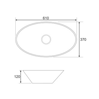 Omnires LAREDO LAREDO605BP Umyvadlo na desku, litý mramor 61x37, bílá