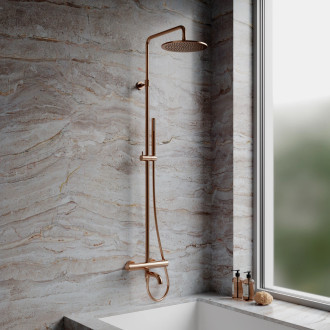 Omnires Y termostatický vanový systém pro nástěnnou instalaci, kartáčovaná měď Y1234CPB