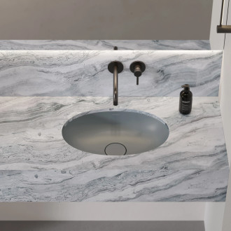 Omnires Shell M+ podstavné umyvadlo, 48 × 31 cm, ash grey mat SHELL480UPAG