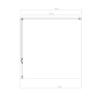 Omnires MANHATTAN ADR90XCRTR Sprchová boční stěna 90, chrom
