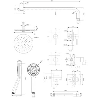 Omnires Y SYSY30XCR Podomítkový sprchový set, chrom