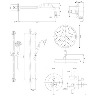 Omnires ARMANCE SYSAM20ORB sprchový set, starožitná měď