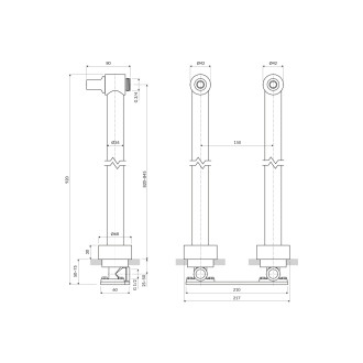 Omnires Připojení pro instalaci vanové baterie do podlahy, chrom 8819CR