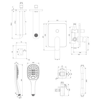 Omnires SACRAMENTO podomítkový vanový systém, chrom lesk SYSSCW01XCR