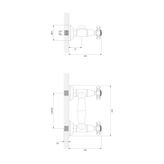 Omnires RETRO sprchová baterie, chrom lesk RE7240CR